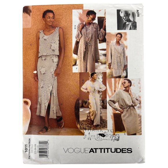 Vogue Attitude Sewing Pattern 1811 ADRI Designer Jacket Skirt Pants Petite 12-16 - Picture 2 of 6